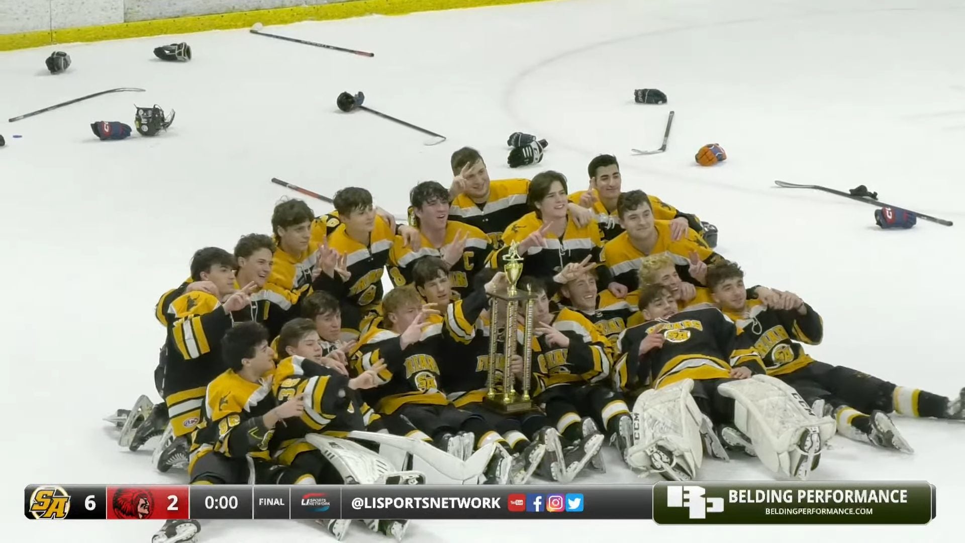 SCHSHL high school hockey championship celebration on Long Island